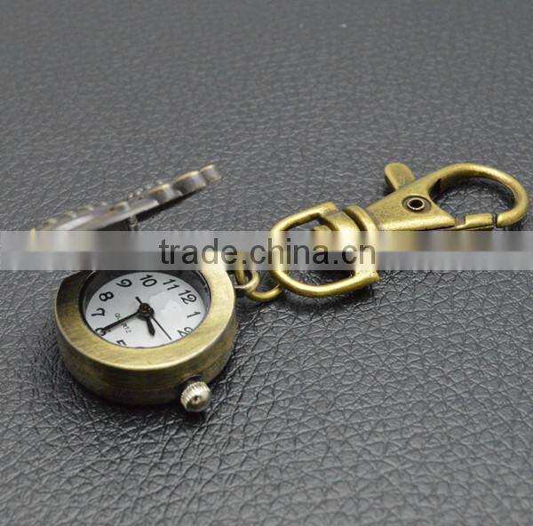 spider key chain wrist watch with metal bronzed chain spider pocket watch