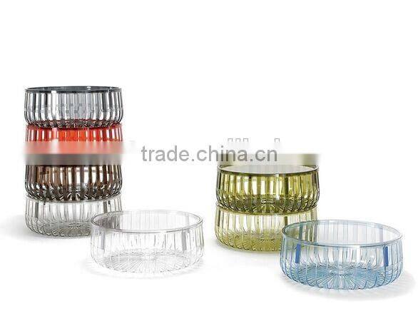 Living room furniture PC material round shape container panier table