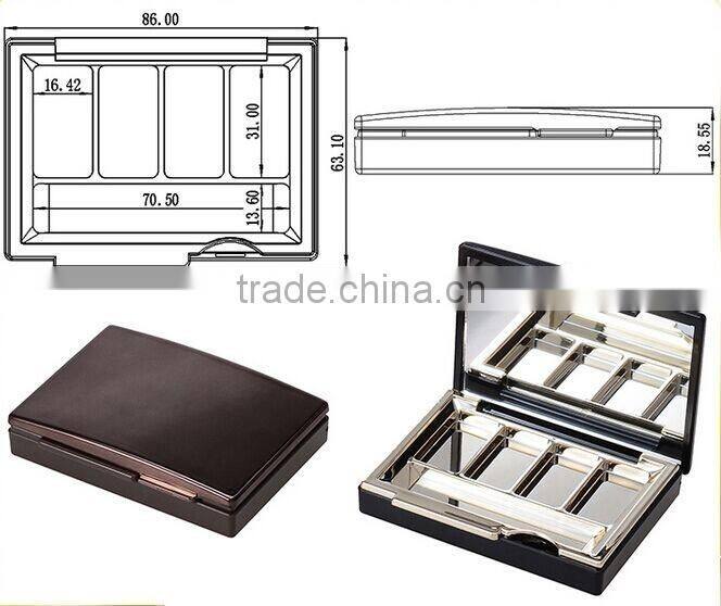 new arrival plastic compress powder box with mirror