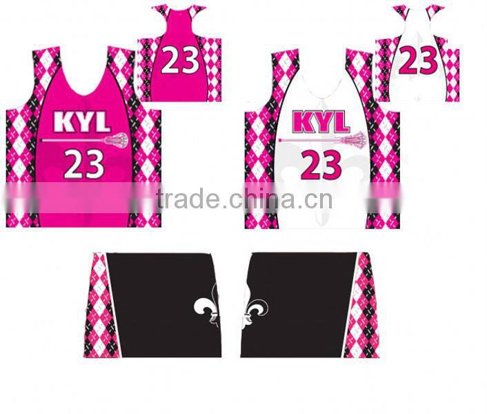 Sublimated team gear Custom Men's Lacrosse Uniforms reversible pinnies