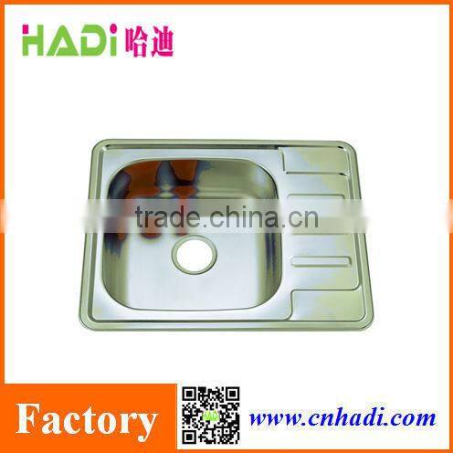 single bowl stainless steel kitchen sink with drain board HD6350