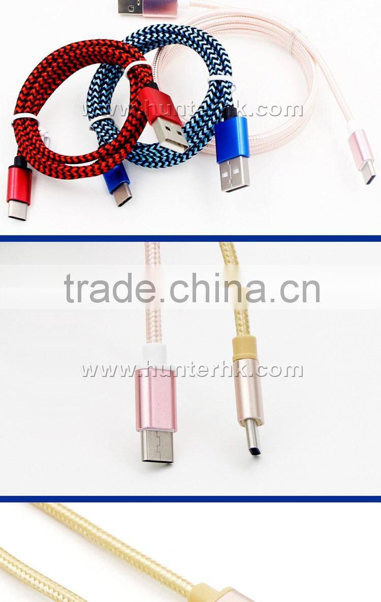 Hot Sell Colorful Woven USB Type-C Cable