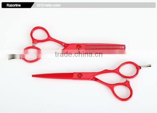 Red Teflon Coating in SUS420J2 Stainless Steel hair scissors