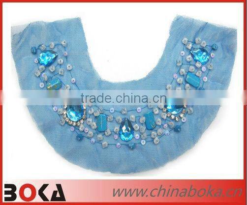 New v-shape cotton crochet lace collar neck design ladies