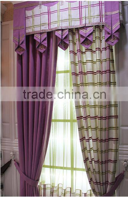 2015 Yarn dyed Plaid Cotton curtains livingroom curtains