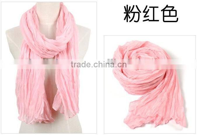 Cheap Voile Polyester Solid Color Lady Scarf