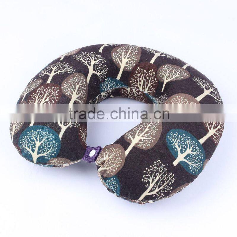 Velvet digital printing U shape memory foam neck pillow for nap and travel