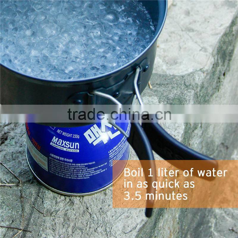 portable camping gas stove,table outside using stove