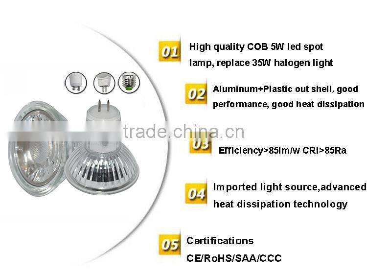 Gu10 1*5W Glass LED Spot Light Mr16 220V