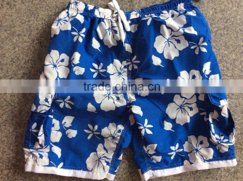 Blue Color Beach Swim Suit Mens Board Short