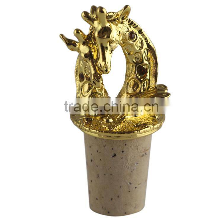 Hot sale metal alloy bat shape wine stoppers