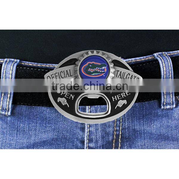 Made In The China Lead & Nickel Free Houston Texans "Official Tailgater" Belt Buckle With Bottle Opener