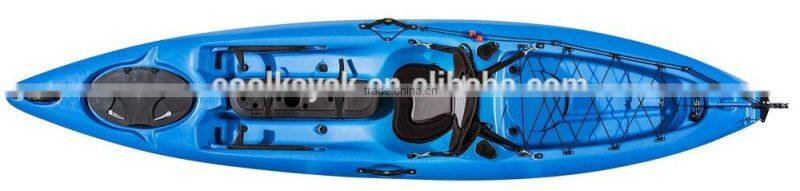 No inflatable 3-4m single PE kayak fishing with footrest steering system
