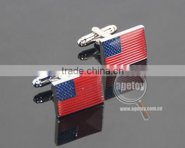 American USA Flag Men Sleeve Shirt Alloy Metal Cuff Links Patriotism Star-spangled Banner Souvenir Metal Custom Cufflinks