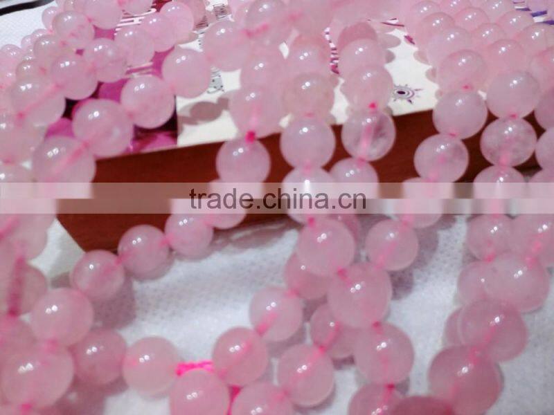 Polish Rose Quartz Seed Bead For Bracelet
