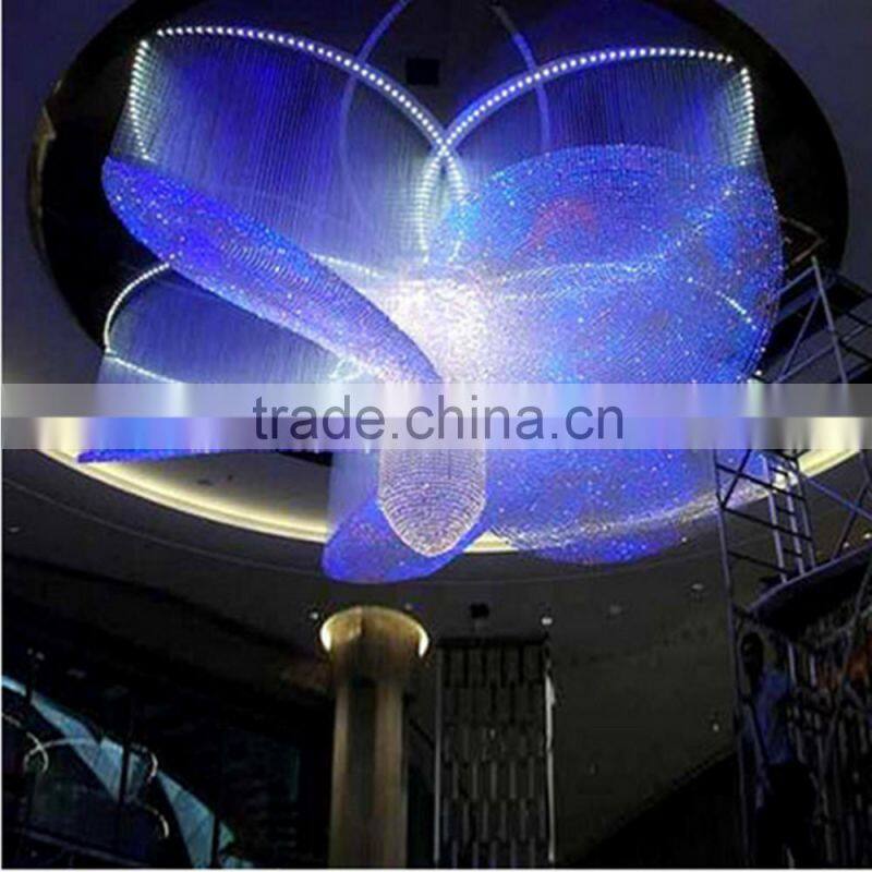 RGB color mess & DMX 512 acrylic fiber optic crystal chandelier
