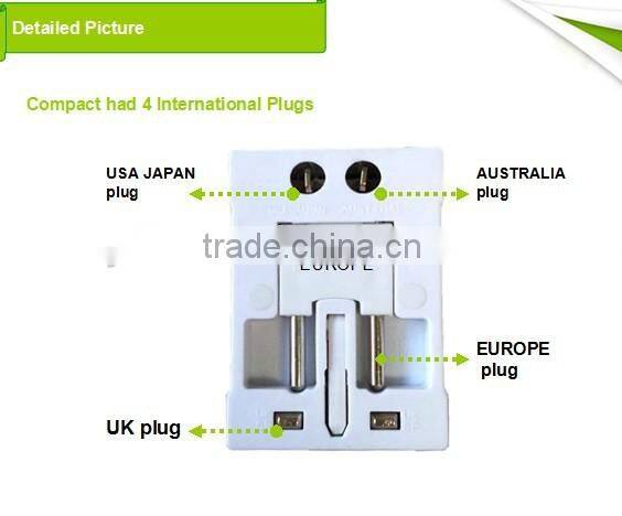 Worldwide US/EU/AU/UK Travel Adapter Plug Korea