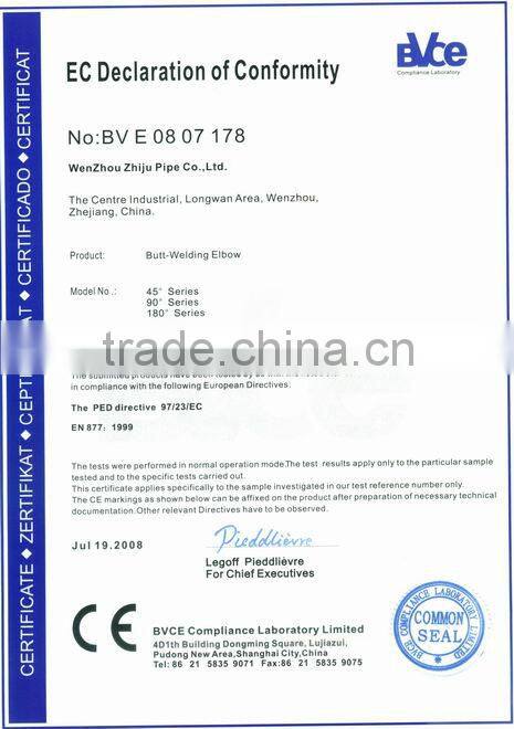 ANSI/ASME B16.9 304/316 Butt Welding Stainless Steel RL 45Deg Elbow Long Radius