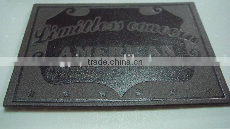2015 spring fashion used genuine leather label patch