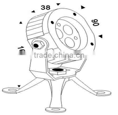 SUS316 R G B Y 12x2W Underwater LED Pool Lights with Tripod