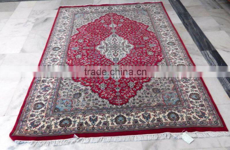Wholesaler hand knotted handmade carpet pure merino wool carpet from Jaipur