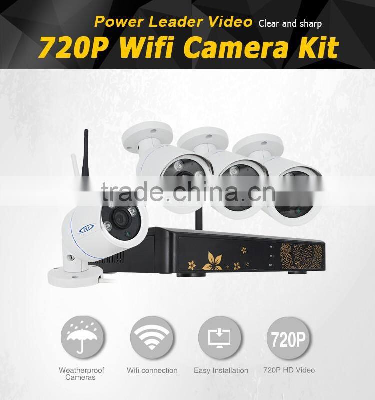 PLV 720P cctv wireless security camera system wireless H.264 4ch wireless NVR Kit