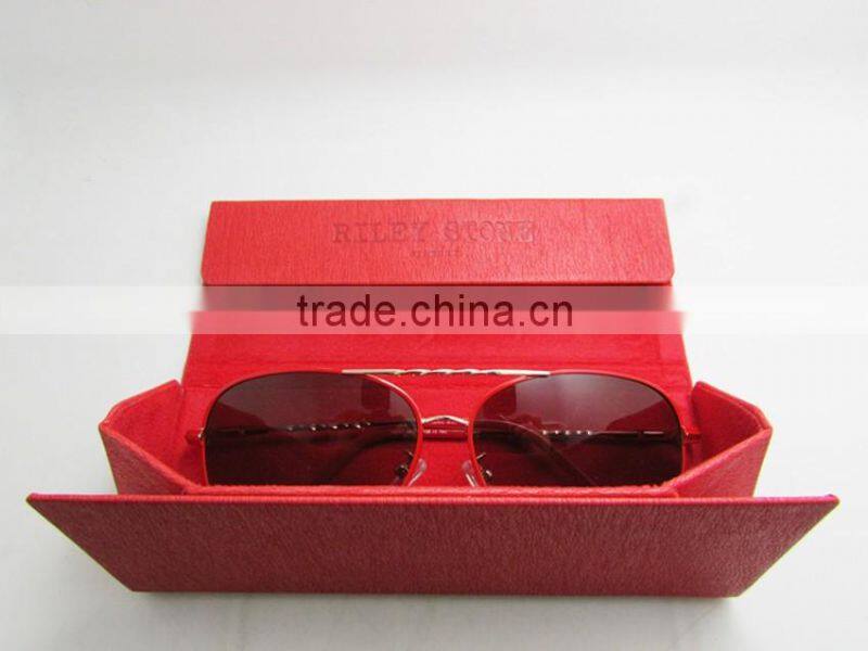 Factory Price Top quality PU leather folding sunglasses cases