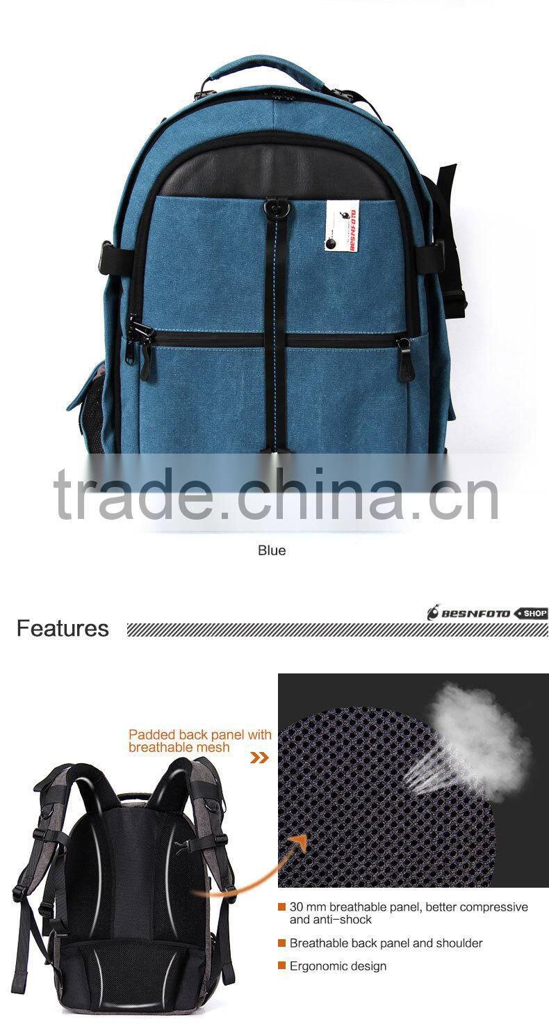 2016 Ergonomic design High quality Professional Camera bag Backpack Canvas Laptop bag