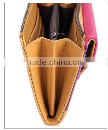 2013 colorful fashion design woman purse leather wallet envelope bag