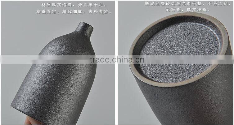 2016 iron glazed ceramic black metal flower vase for home decoration centerpiece