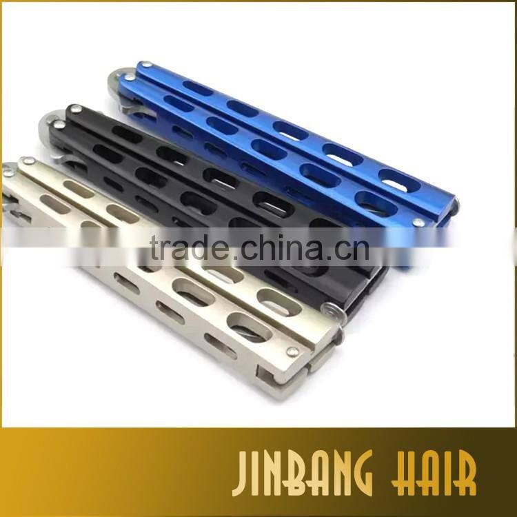 2016 new style butterfly knife comb salon stainless hair comb balisong butterfly knife trainer