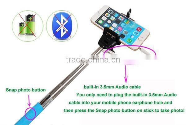 2015 Factory Price Wholesale Extendable Handheld Mobile Monopod Selfie Timer Stick Z07-7