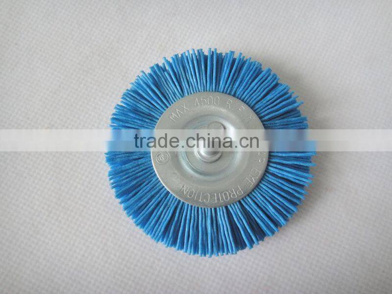nylon wire wheel brushes with shank,diameter 75mm or 3"