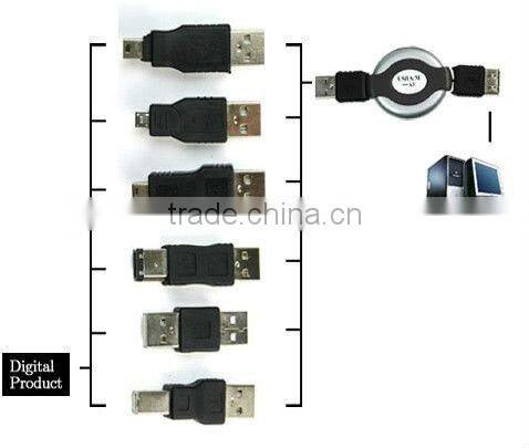 HOT USB FIREWIRE 1394 CABLE TRAVEL KIT 6 ADAPTER CONVERTER