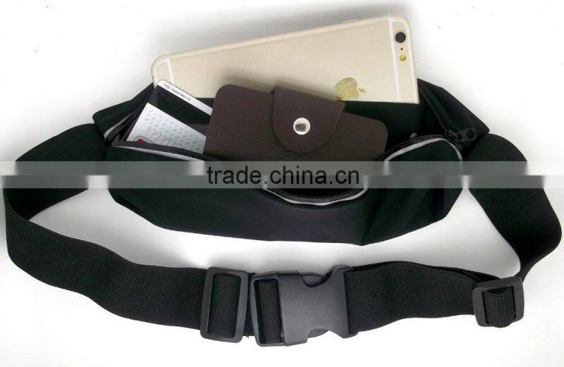 Fashion Universal Running Waist Belt for iPhone 6/6S,6/6S Plus,Galaxy S5,S6,Note 4/5 w/ OtterBox/LifeProof Cases (Black)