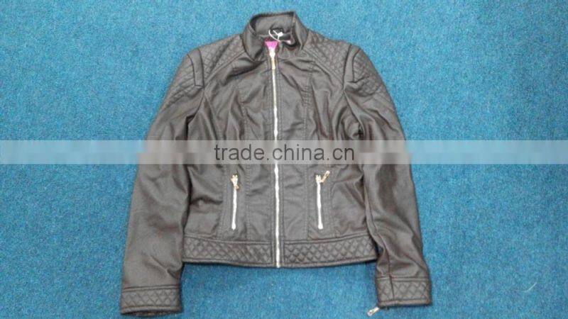 2015 women cool and stylish leather jacket in stock