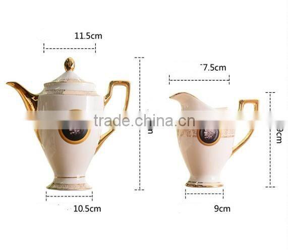 top class golden porcelain royal fine bone china turkish coffee set