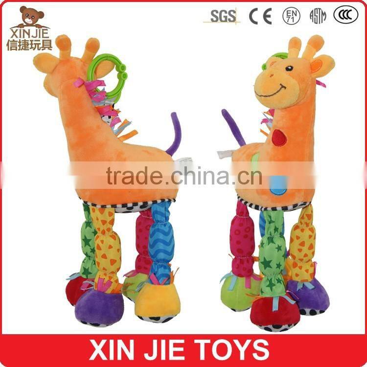 custom squeaky deer soft baby toy good quality plush baby toy with bell