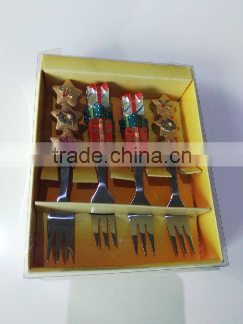 Christmas polyresin fork set
