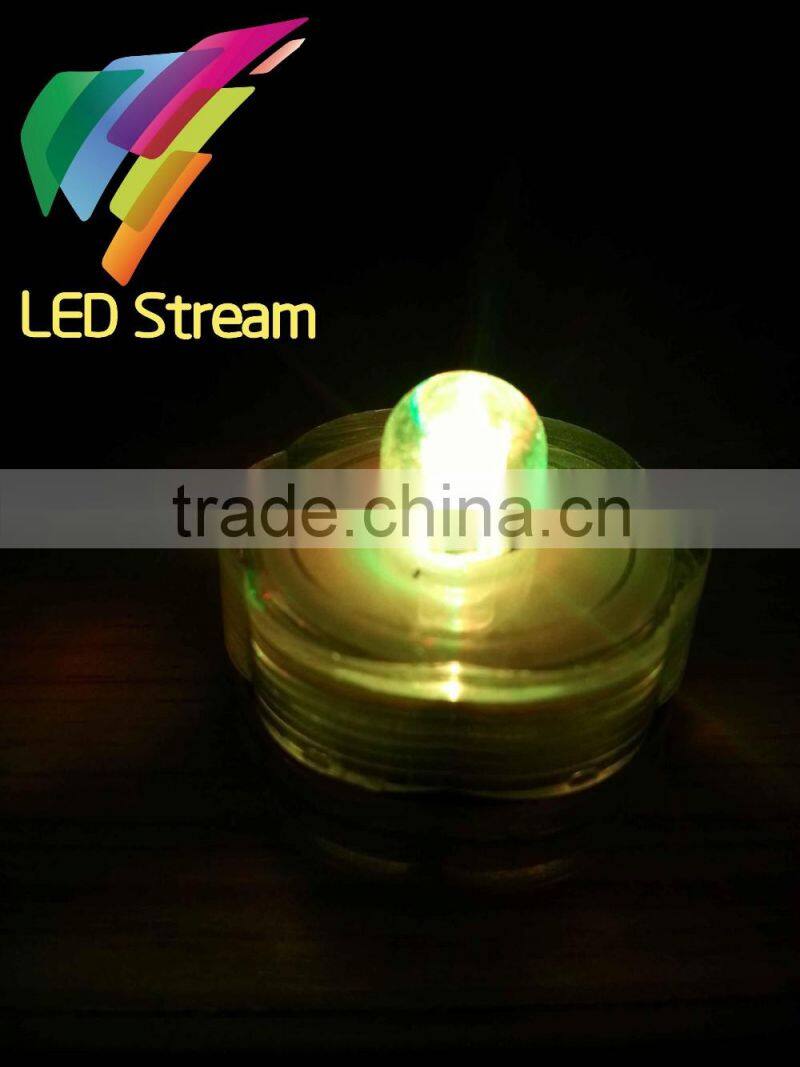 Mini Waterproof Flower Tea Light Submersible Lamp For Christmas Holiday Wedding Party Swimming Pool Cell Battery