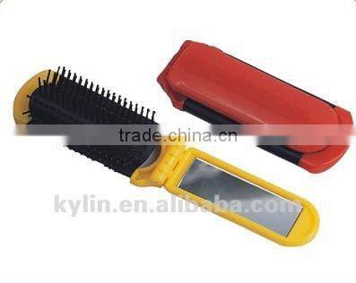 plastic compact mirror with brush