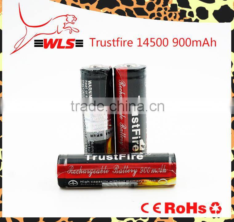 In stock!!! Vapcell newest Trustfire 900mAh 3.7v icr 14500 li-ion rechargeable battery