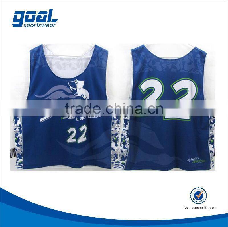 Latest design sports customized reversible lacrosse jersey