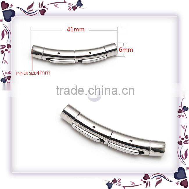 4mm 5mm Three Parts Removable Never Fade 316 Stainless Steel round Bracelet Clasps adjustable