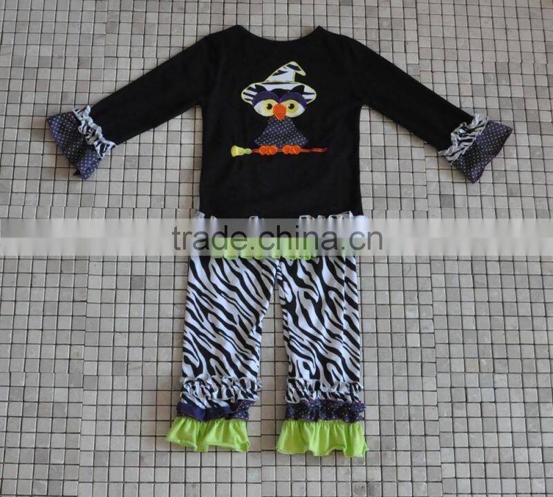 2016 New Arrival Winter Fall Baby Clothing Pumpkin Tops Ruffle Pants Halloween Outfits
