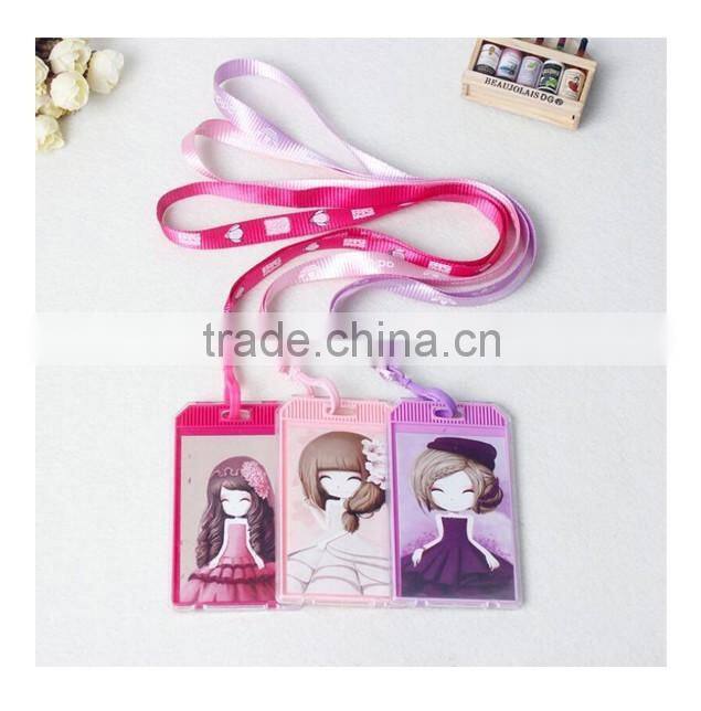 Custom logo lanyard student ID name card holder lanyard work card sleeve lanyard