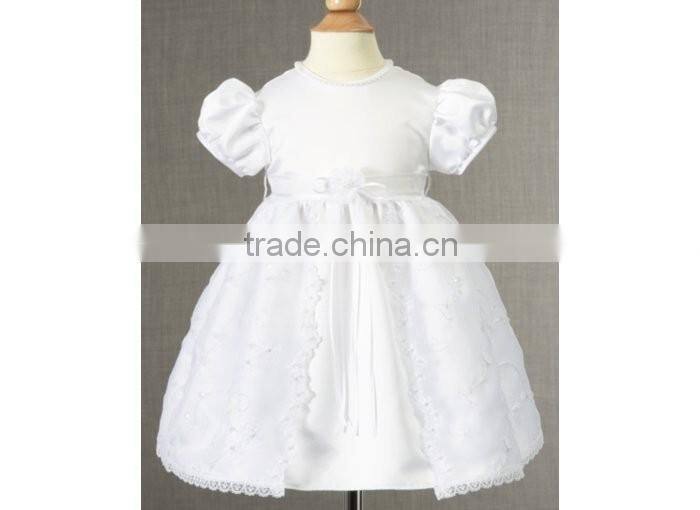 Short Length Kid Wear Clothes White Lace Wedding Girl Dress For Wholesale