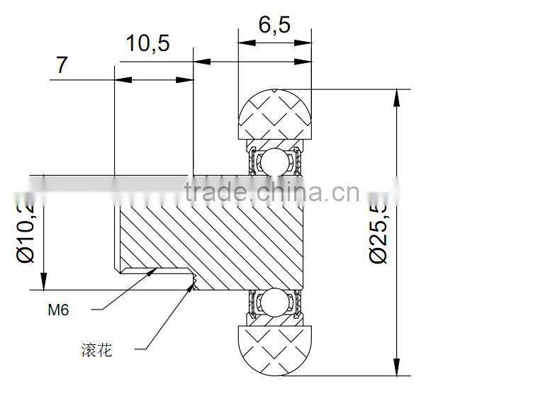 nylon covered ball bearing with bolt