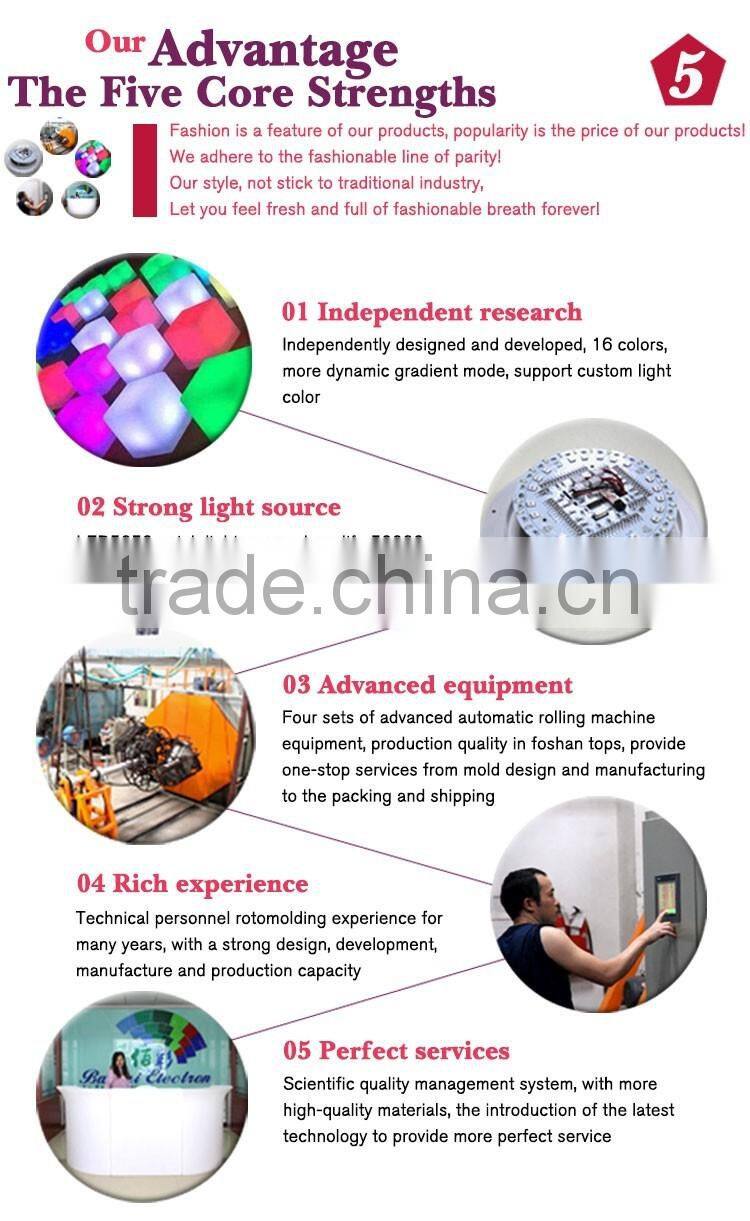 PE material illuminated led planters /light up flower pot/plastic led flower pot