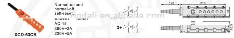 good quality waterproof emergency push button controller box/control switch for lift XCD-63CB